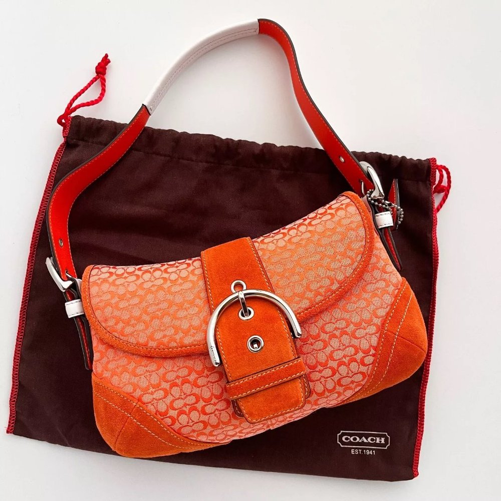 Coach Vintage Y2K Soho Hobo Shoulder Bag Orange